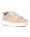 SOSi Beige Genuine Leather Casual Sneakers for Men (3)