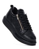 Stitched’n’Zipped Men’s Chunky Sneakers in Black (4)