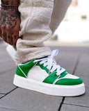Men's Bicolor High Sneakers in Green-White