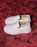 Men's Chunky Leather Loafers in White