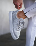 Men's Low Top Sneakers Crowned Shoes Camo Gray (6)