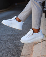 Chunky Sneakers Designer Zipper Shoes White