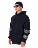 Men's Oversized Sleeve Signature Detailed Black Hoodie (2)