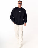 1881 Embroidered Oversized Black Sweatshirt (9)