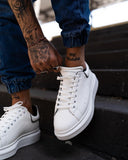 Men's Chunky Sneakers Black Line Shoes White (2)