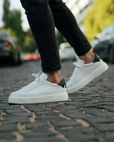 Node High Street Ledersneaker Weiß-Schwarz