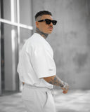 Men's Oversized Sleeve 3D Printed White Heavy T-Shirt