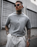 Men's Oversized Acid Washed Vintage 3D Printed T-shirt in Gray (2)