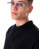 Mandarin Neck Oversized Linen Black Shirt (8)