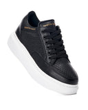 Women's Chunky Full Mesh Sneakers in Black and White (4)