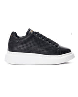 Sneakers Mega da Donna con Rete Laterale in Nero-Bianco