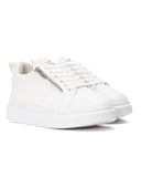 Women's Chunky Sneakers with Zippers in White (2)
