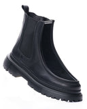 Black Suede Slip On Genuine Leather Boots For Men (4)
