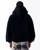 Black Plush Zipper Hoodie with 3D Embroidery (15)