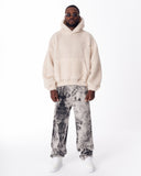 Beige Plush Hoodie With Embroidery Print (20)