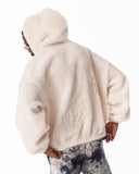 Beige Plush Hoodie With Embroidery Print (17)