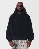 Black Plush Hoodie With Embroidery Print (11)