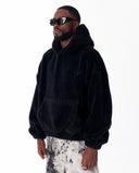 Black Plush Hoodie With Embroidery Print (13)