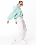 Women's Oversized Crop Hoodie Mint Green (8)