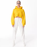 Women's Oversized Crop Hoodie Yellow (8)