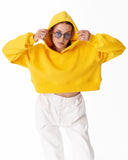 Women's Oversized Crop Hoodie Yellow (6)