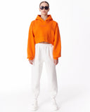 Women's Oversized Crop Hoodie Orange (8)