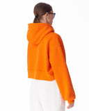 Women's Oversized Crop Hoodie Orange (4)
