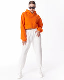 Women's Oversized Crop Hoodie Orange (5)