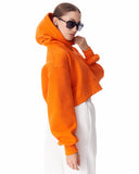 Women's Oversized Crop Hoodie Orange (7)