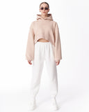 Women's Oversized Crop Hoodie Beige (10)