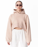 Women's Oversized Crop Hoodie Beige