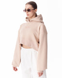 Women's Oversized Crop Hoodie Beige (3)