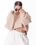 Women's Oversized Crop Hoodie Beige (7)