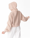 Women's Oversized Crop Hoodie Beige (8)