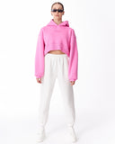 Women's Oversized Crop Hoodie Pink (8)