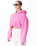 Women's Oversized Crop Hoodie Pink (3)
