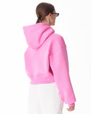 Women's Oversized Crop Hoodie Pink (4)
