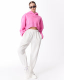 Women's Oversized Crop Hoodie Pink (6)