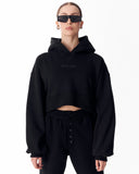 Women's Oversized Crop Hoodie Black