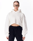 Women's Oversized Crop Hoodie White (2)