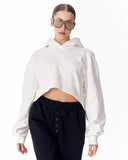 Women's Oversized Crop Hoodie White