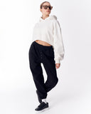 Women's Oversized Crop Hoodie White (6)