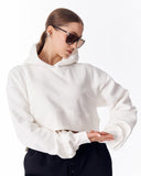 Women's Oversized Crop Hoodie White (10)