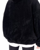 Women's Oversized Plush Hoodie in Black (5)