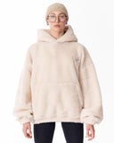 Women's Oversized Plush Hoodie in Beige (2)