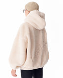 Women's Oversized Plush Hoodie in Beige (4)