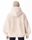 Women's Oversized Plush Hoodie in Beige (5)