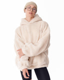 Women's Oversized Plush Hoodie in Beige (8)