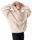 Women's Oversized Plush Hoodie in Beige (7)