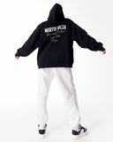 "Slogan" Puff Printed Women's Extra Oversized Hoodie Black (12)